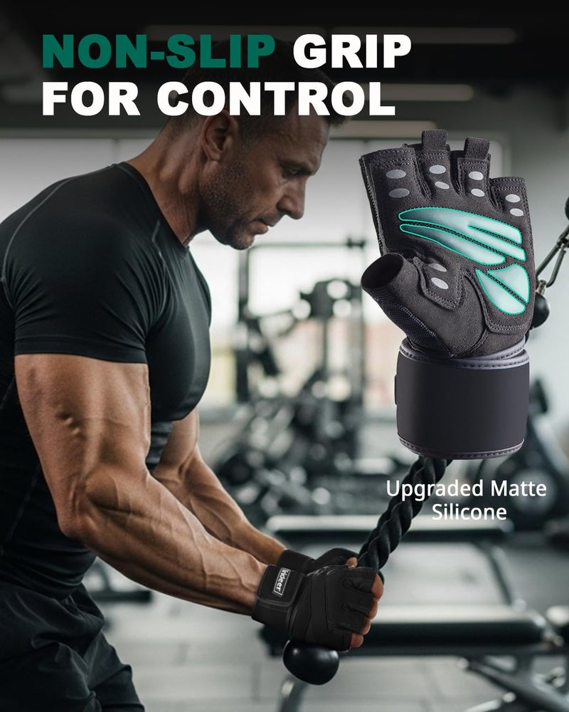Trideer Weight Lifting Gloves for Women Men with Wrist Support, Workout Gloves Women Full Palm Protection for Gym Training, Fitness, Weightlifting & Pull Ups - Image 4
